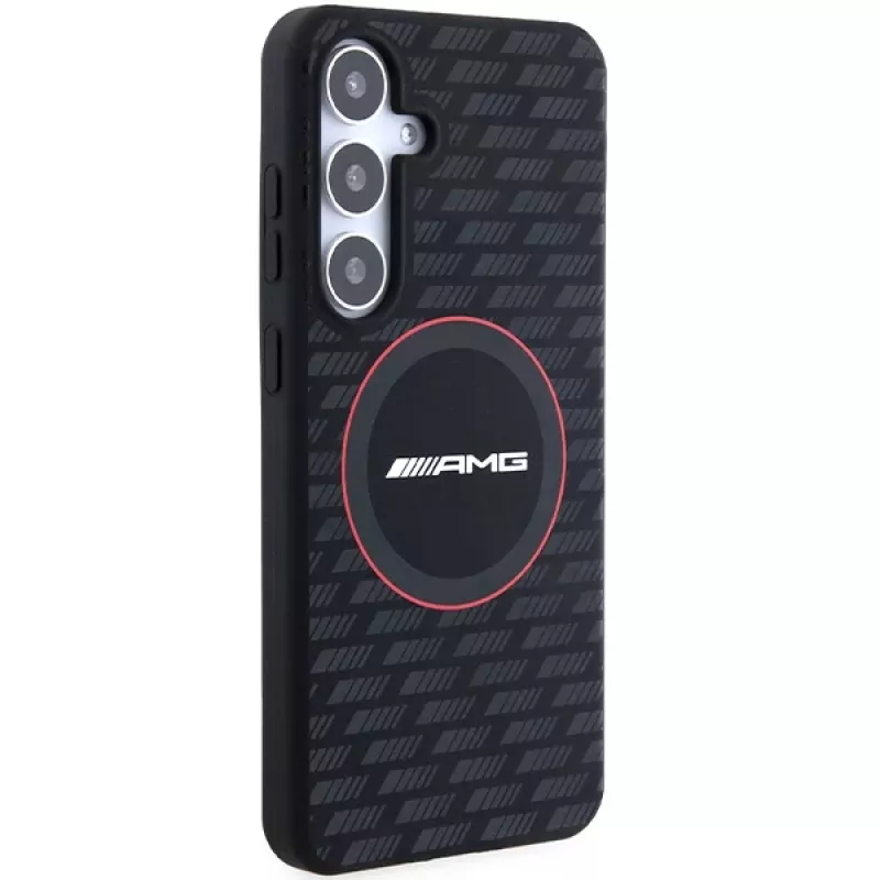 AMG AMHMS24S23SMRK kova kotelo silikoni Carbon Pattern MagSafe Samsung Galaxy S24 (S921) musta