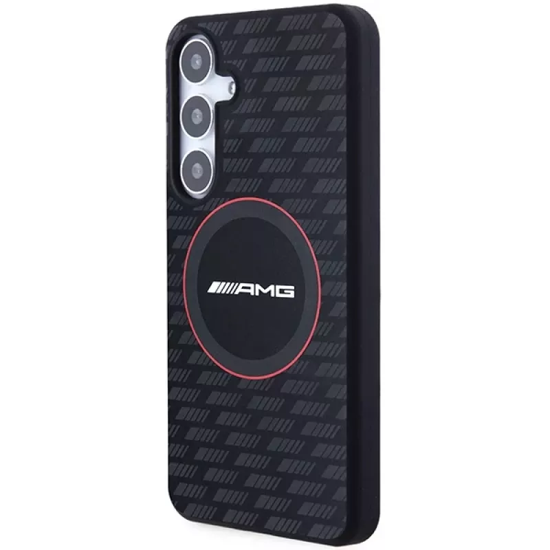 AMG AMHMS24M23SMRK kova kotelo silikoni Carbon Pattern MagSafe Samsung Galaxy S24+ (SM-S926) - musta