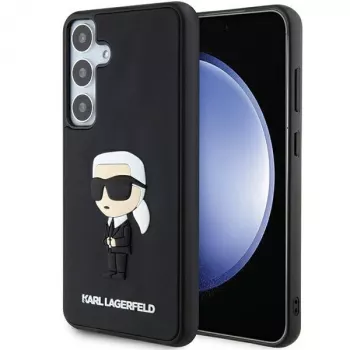 Karl Lagerfeld KLHCS24S3DRKINK S24 S921 musta kova kotelo 3D Rubber Ikonik Samsung Galaxy S24