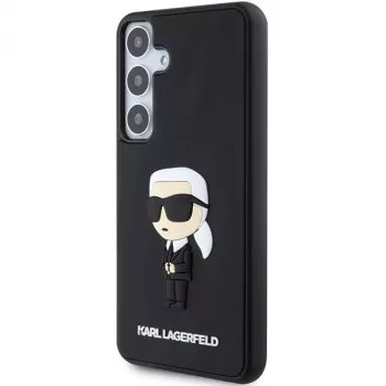 Karl Lagerfeld KLHCS24S3DRKINK S24 S921 musta kova kotelo 3D Rubber Ikonik Samsung Galaxy S24