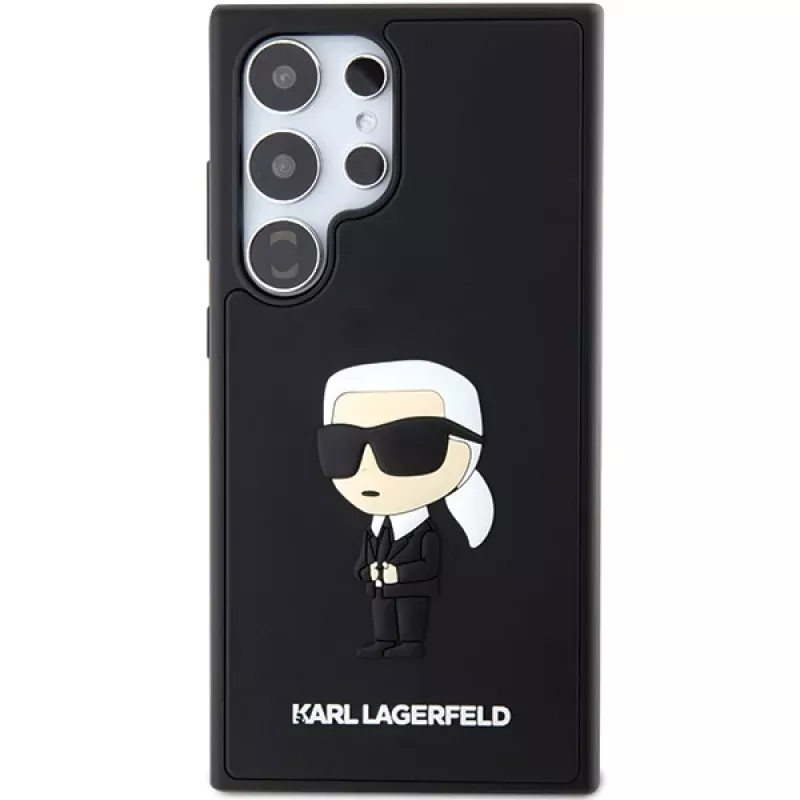 Karl Lagerfeld KLHCS24L3DRKINK kova kotelo 3D Rubber Ikonik Samsung Galaxy S24 Ultra - musta