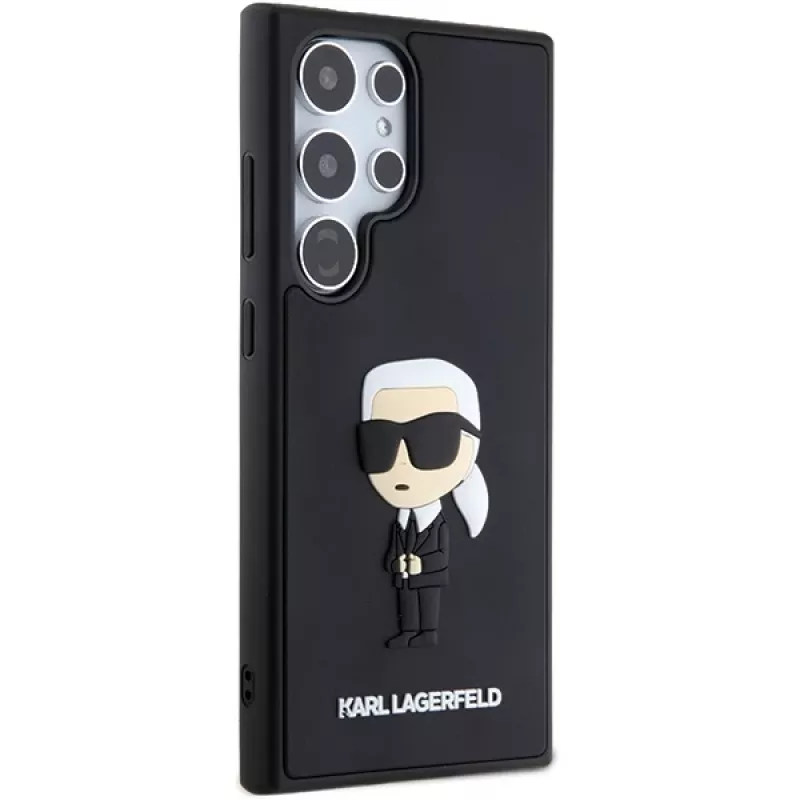 Karl Lagerfeld KLHCS24L3DRKINK kova kotelo 3D Rubber Ikonik Samsung Galaxy S24 Ultra - musta