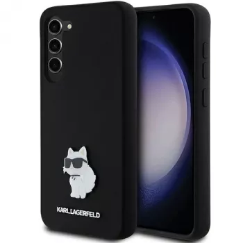Karl Lagerfeld KLHCS23MSMHCNPK S23+ S916 musta kova kotelo silikoni Choupette Metal Pin