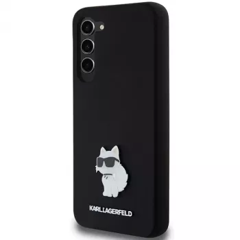 Karl Lagerfeld KLHCS23MSMHCNPK S23+ S916 musta kova kotelo silikoni Choupette Metal Pin