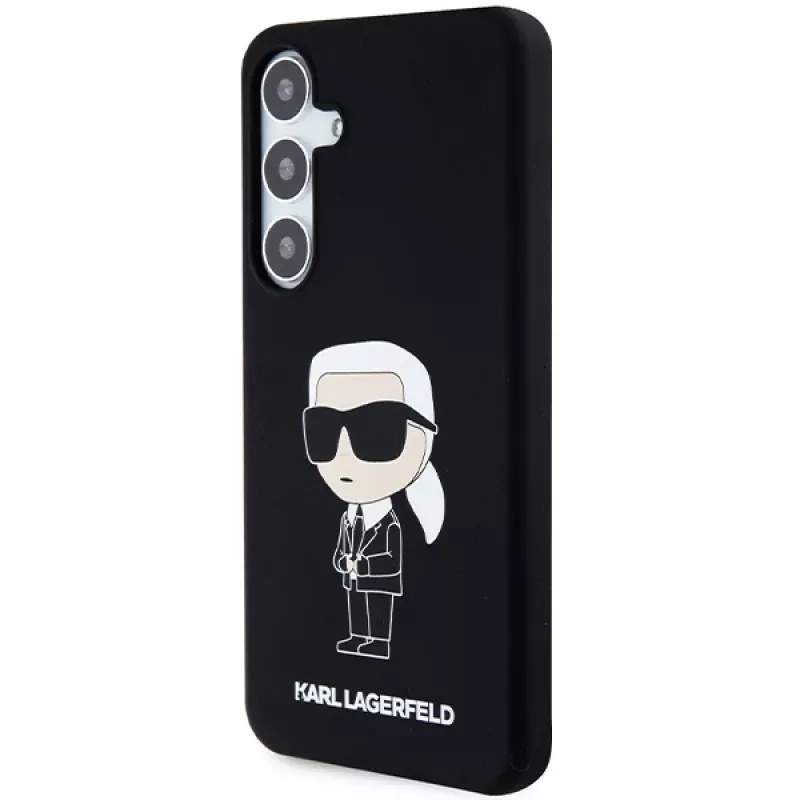 Karl Lagerfeld Ikonik-silikonikotelo Samsung Galaxy S24:lle - musta