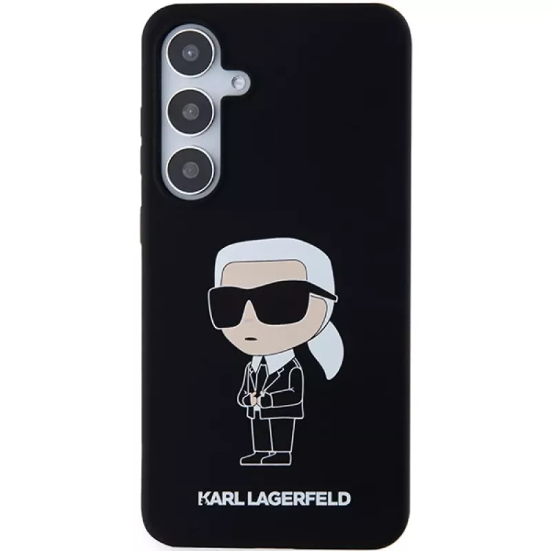 Karl Lagerfeld Ikonik-silikonikotelo Samsung Galaxy S24:lle - musta