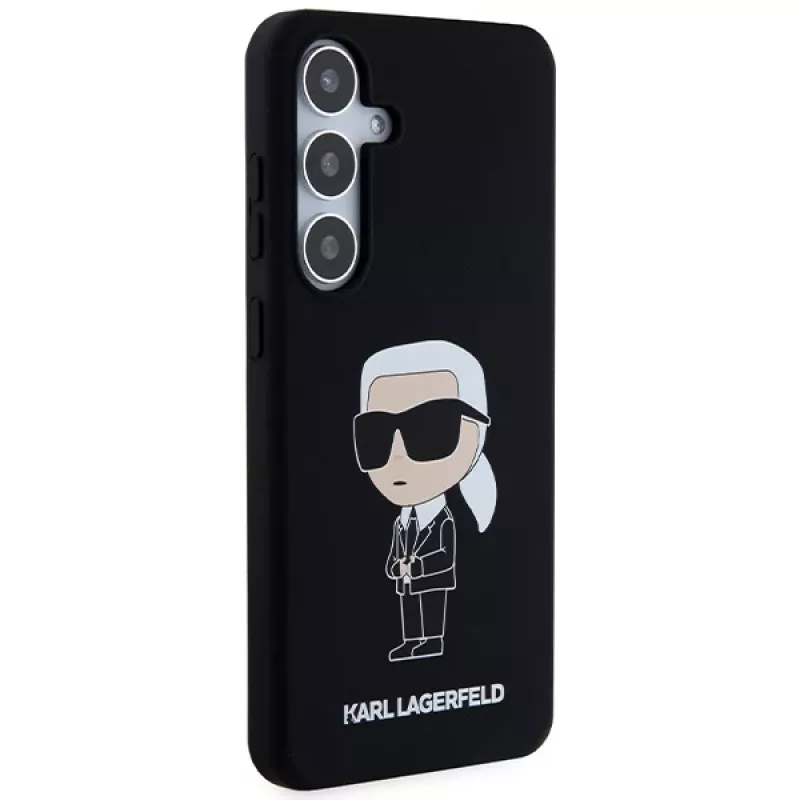Karl Lagerfeld Ikonik-silikonikotelo Samsung Galaxy S24:lle - musta