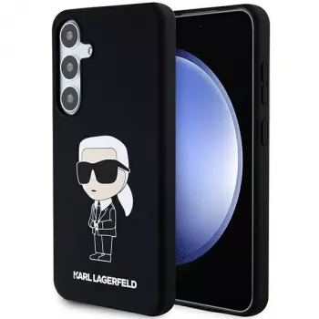 Karl Lagerfeld KLHCS24MSNIKBCK Ikonik-silikonikotelo Samsung Galaxy S24+:lle (SM-S926) - musta