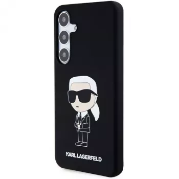 Karl Lagerfeld KLHCS24MSNIKBCK Ikonik-silikonikotelo Samsung Galaxy S24+:lle (SM-S926) - musta