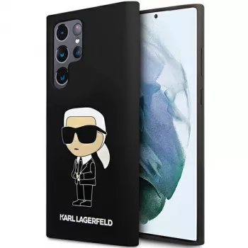 Karl Lagerfeld Ikonik-silikonikotelo Samsung Galaxy S24 Ultralle - musta