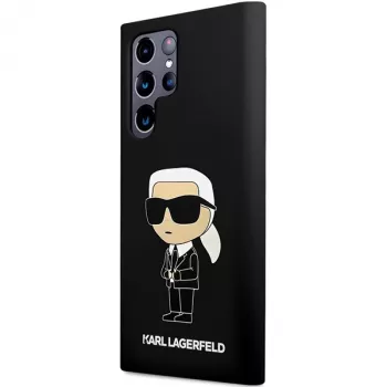 Karl Lagerfeld Ikonik-silikonikotelo Samsung Galaxy S24 Ultralle - musta