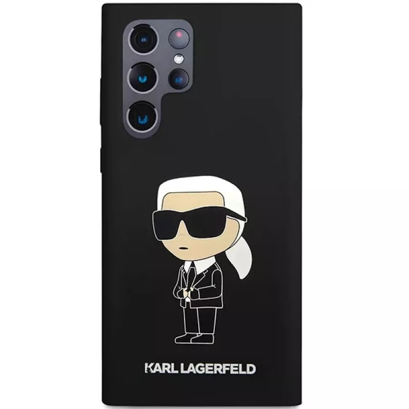 Karl Lagerfeld Ikonik-silikonikotelo Samsung Galaxy S24 Ultralle - musta