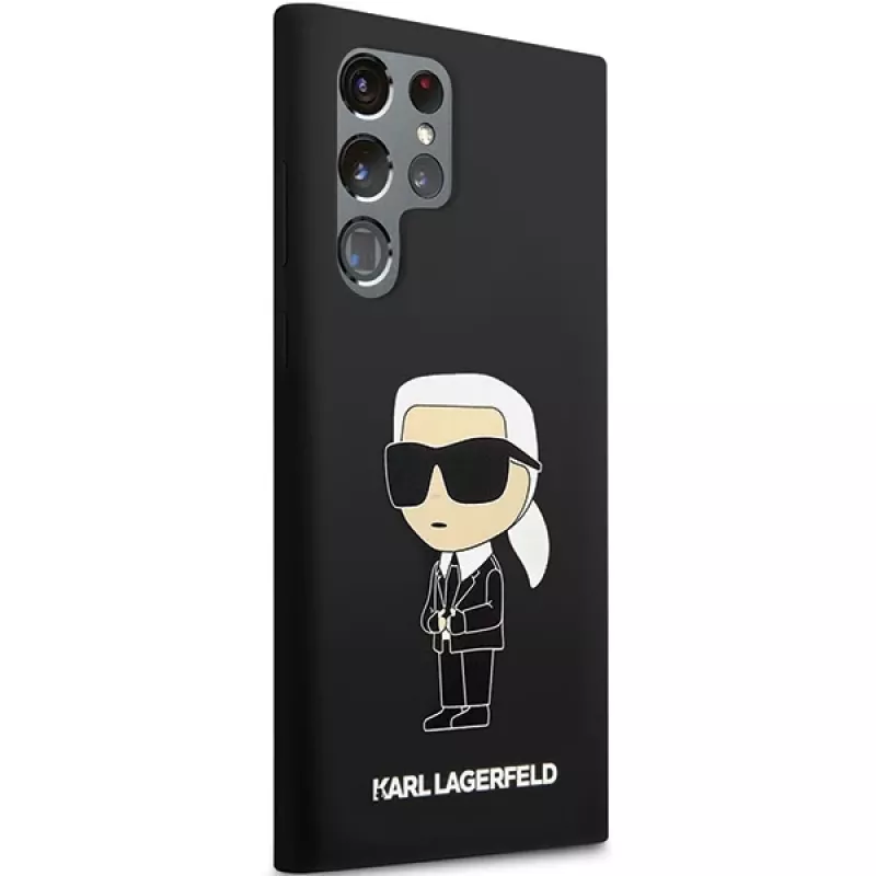 Karl Lagerfeld Ikonik-silikonikotelo Samsung Galaxy S24 Ultralle - musta
