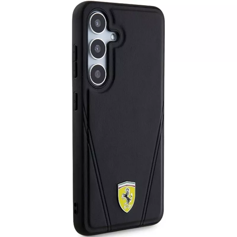Ferrari FEHMS24SP3BAK S24 S921 musta kovakotelo Hot Stamp V Lines MagSafe