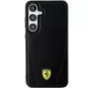 Ferrari FEHMS24MP3BAK Hot Stamp V Lines MagSafe -kovakotelo Samsung Galaxy S24+:lle (musta)