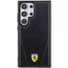 Ferrari FEHMS24LP3BAK kovakotelo Samsung Galaxy S24 Ultralle, musta, Hot Stamp V-linjat, MagSafe