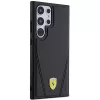Ferrari FEHMS24LP3BAK kovakotelo Samsung Galaxy S24 Ultralle, musta, Hot Stamp V-linjat, MagSafe
