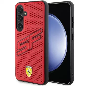Ferrari FEHCS24SPINR S24 S921 punainen kovakotelo Big SF Perforated Samsung Galaxy S24:lle