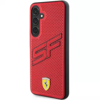 Ferrari FEHCS24SPINR S24 S921 punainen kovakotelo Big SF Perforated Samsung Galaxy S24:lle