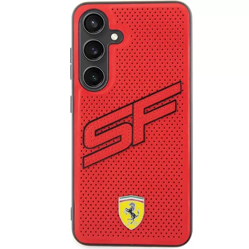 Ferrari FEHCS24SPINR S24 S921 punainen kovakotelo Big SF Perforated Samsung Galaxy S24:lle
