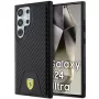 Ferrari FEHCS24LN3PUK kovakotelo Samsung Galaxy S24 Ultralle, Carbon Stitched Bottom, musta