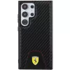 Ferrari FEHCS24LN3PUK kovakotelo Samsung Galaxy S24 Ultralle, Carbon Stitched Bottom, musta