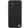 BMW Signature Leather Half Textured & Circle MagSafe -kovakotelo Samsung Galaxy S24 S921 musta