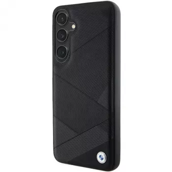 BMW BMHCS24M23RCGPK S24+ S926 musta kovakotelo Signature Leather Crossing Lines Pattern