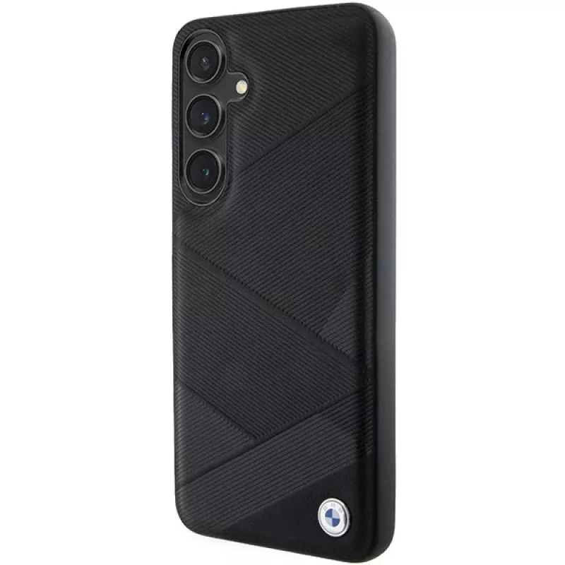 BMW BMHCS24M23RCGPK S24+ S926 musta kovakotelo Signature Leather Crossing Lines Pattern