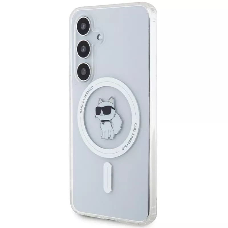 Karl Lagerfeld KLHMS24SHFCCNOT kovakotelo Samsung Galaxy S24, läpinäkyvä, MagSafe, Choupette-design