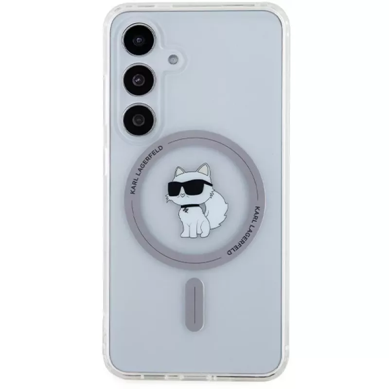 Karl Lagerfeld KLHMS24SHFCCNOT kovakotelo Samsung Galaxy S24, läpinäkyvä, MagSafe, Choupette-design