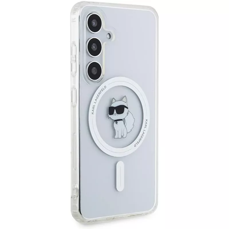 Karl Lagerfeld KLHMS24SHFCCNOT kovakotelo Samsung Galaxy S24, läpinäkyvä, MagSafe, Choupette-design
