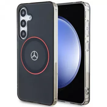 Mercedes-Benz S24 kovakotelo kaksikerroksinen punaisella MagSafe Samsung Galaxy S24 - musta