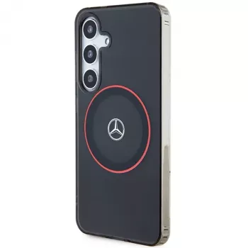 Mercedes-Benz S24 kovakotelo kaksikerroksinen punaisella MagSafe Samsung Galaxy S24 - musta