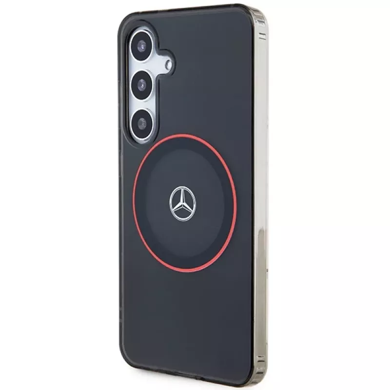 Mercedes-Benz S24 kovakotelo kaksikerroksinen punaisella MagSafe Samsung Galaxy S24 - musta