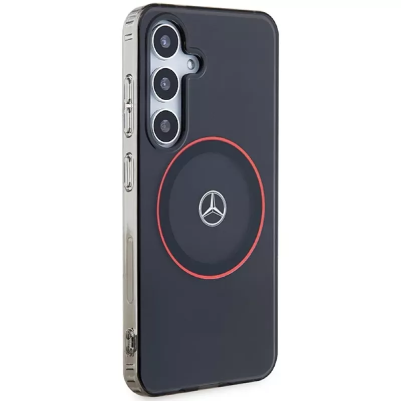 Mercedes-Benz S24 kovakotelo kaksikerroksinen punaisella MagSafe Samsung Galaxy S24 - musta