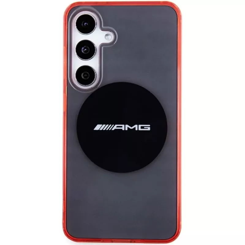 AMG AMHMS24S23HBCK kovakotelo Samsung Galaxy S24, musta/läpinäkyvä, MagSafe, kaksivärinen