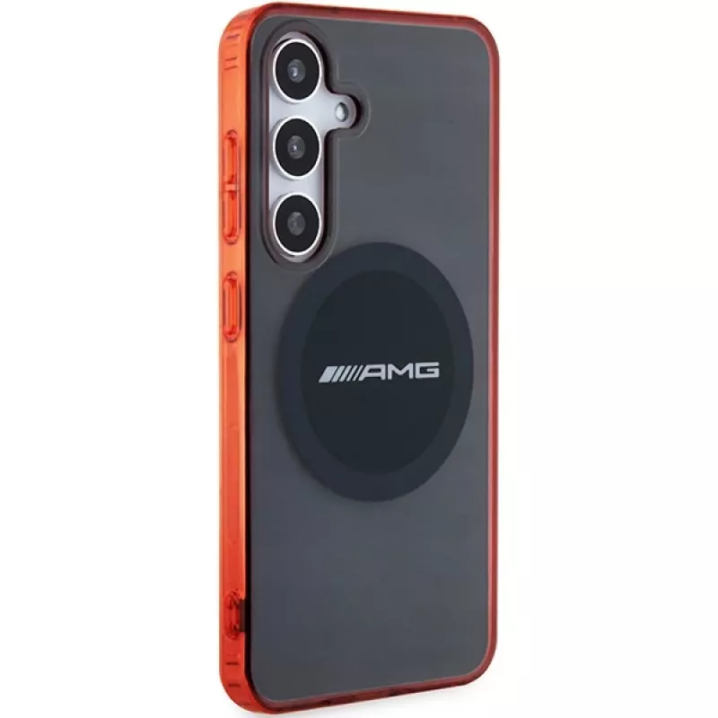 AMG AMHMS24S23HBCK kovakotelo Samsung Galaxy S24, musta/läpinäkyvä, MagSafe, kaksivärinen