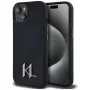 KARL LAGERFELD silikoninen Shadow Metal Initial MagSafe-kotelo iPhone 15 musta