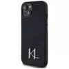 KARL LAGERFELD silikoninen Shadow Metal Initial MagSafe-kotelo iPhone 15 musta