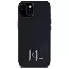 KARL LAGERFELD silikoninen Shadow Metal Initial MagSafe-kotelo iPhone 15 musta
