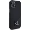 KARL LAGERFELD silikoninen Shadow Metal Initial MagSafe-kotelo iPhone 15 musta