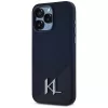 Karl Lagerfeld silikoninen Shadow Metal Initial MagSafe-kotelo iPhone 15 Pro Max musta