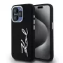 Karl Lagerfeld KLHCP15LSCMSMVK silikoninen Metal Script Logo -kovakotelo iPhone 15 Pro 6.1 musta