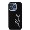 Karl Lagerfeld KLHCP15LSCMSMVK silikoninen Metal Script Logo -kovakotelo iPhone 15 Pro 6.1 musta