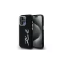 KARL LAGERFELD silikoninen Metal Script Logo -kotelo Apple iPhone 15 Pro Max, musta