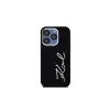 KARL LAGERFELD silikoninen Metal Script Logo -kotelo Apple iPhone 15 Pro Max, musta
