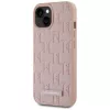 Karl Lagerfeld nahkainen Monogram Metal Logo MagSafe -kotelo iPhone 15 pinkki