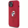 KARL LAGERFELD silikonikotelo iPhone 15 MagSafe ja ringpidike - Karl & Choupette Heads - punainen