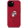 KARL LAGERFELD silikonikotelo iPhone 15 MagSafe ja ringpidike - Karl & Choupette Heads - punainen